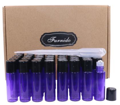Imagem de Garrafas rolantes Furnido 5mL de vidro roxo com esfera de aço inoxidável