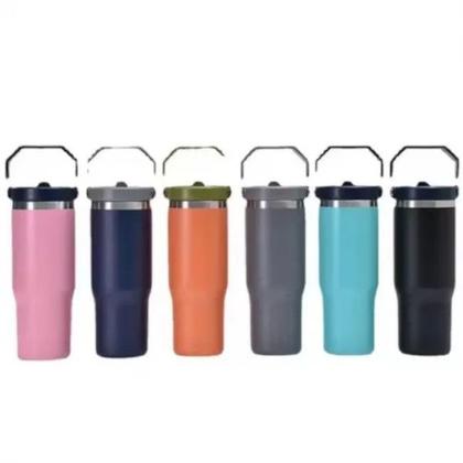 Imagem de Garrafinha De Agua Escolar Infantil Com Canudo 900ml INOX