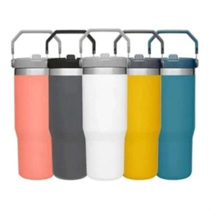 Imagem de Garrafinha De Agua Escolar Infantil Com Canudo 900ml INOX