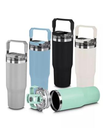 Imagem de Garrafinha De Agua Escolar Infantil Com Canudo 900ml INOX