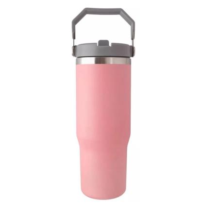 Imagem de Garrafinha De Agua Escolar Infantil Com Canudo 900ml INOX