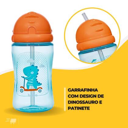 Imagem de Garrafinha De Agua Garrafa Infantil Com Canudo Silicone
