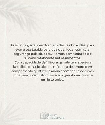 Imagem de Garrafinha De Água Urso Plástica Com Alça 1 Litro P/ Crianças