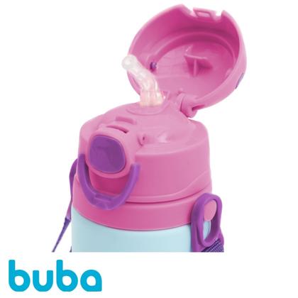 Imagem de Garrafinha de Alumínio Bebê Infantil 450 ml com Alça Canudo de Silicone