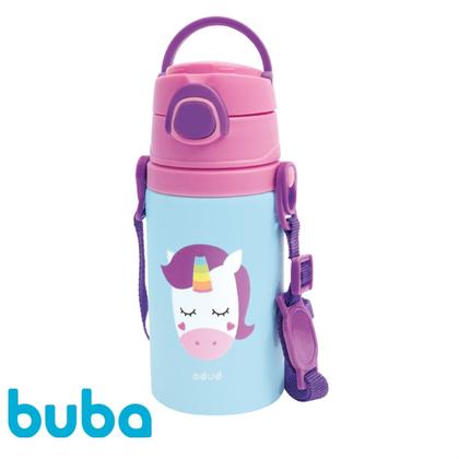 Imagem de Garrafinha de Alumínio Bebê Infantil 450 ml com Alça Canudo de Silicone