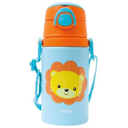 Imagem de Garrafinha de Alumínio Bebê Infantil 450 ml com Alça Canudo de Silicone