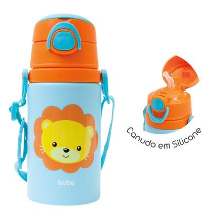 Imagem de Garrafinha de Alumínio Bebê Infantil 450 ml com Alça Canudo de Silicone