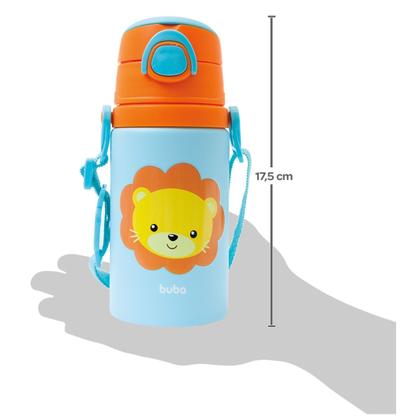 Imagem de Garrafinha de Alumínio Bebê Infantil 450 ml com Alça Canudo de Silicone