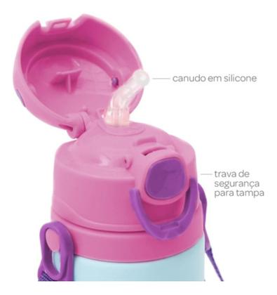 Imagem de Garrafinha De Alumínio Canudo Animal Fun 400ml Buba