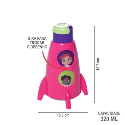 Imagem de Garrafinha Foguete Infantil 320ml Garrafa para Criança