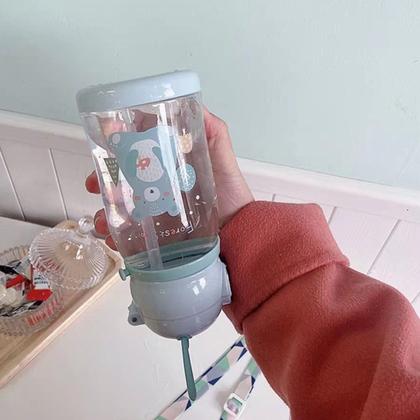 Imagem de GARRAFINHA garrafa De Água / suco Squeeze INFANTIL Escolar Com Canudo silicone ANTI VAZAMENTO  - OMG