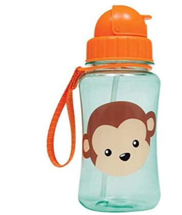 Imagem de Garrafinha Infantil com Canudo de Silicone  Animal Fun Monkey - Buba