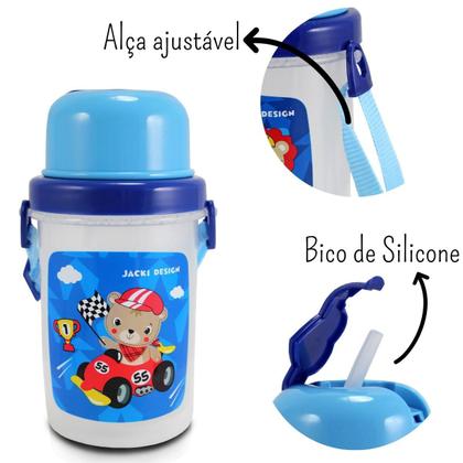 Imagem de Garrafinha Squeeze Infantil 450ml Meninos Garrafa Agua Suco