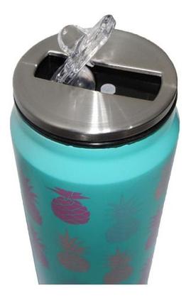 Imagem de Garrafinha Squeeze Parede Dupla Inox C/ Canudo 360ml Coruja