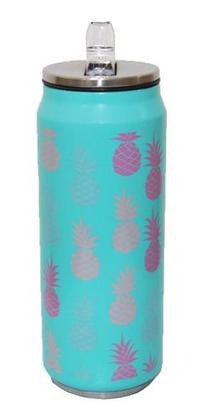 Imagem de Garrafinha Squeeze Parede Dupla Inox C/ Canudo 360ml Coruja