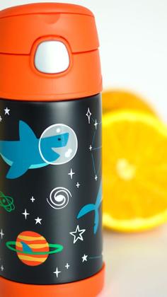 Imagem de Garrafinha Térmica Infantil Thermos 355ml Tubarão no Espaço