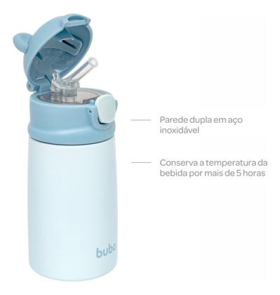 Imagem de Garrafinha térmica Parede Dupla Ursinho 320ml Azul Buba