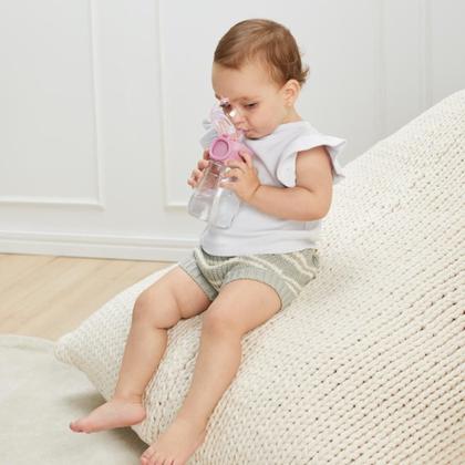 Imagem de Garrafinha Tritan Infantil 300ml Buba Com Canudo de Silicone e Tampa Com Trava