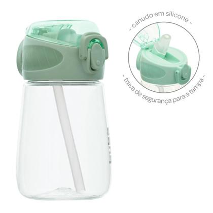 Imagem de Garrafinha Tritan Infantil 300ml Buba Com Canudo de Silicone e Tampa Com Trava