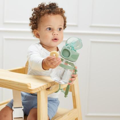 Imagem de Garrafinha Tritan Infantil 300ml Buba Com Canudo de Silicone e Tampa Com Trava