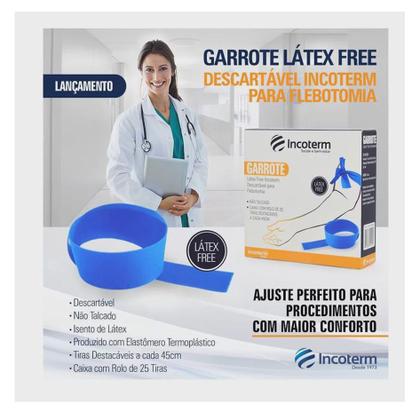Imagem de Garrote Caixa C/ 25 Tiras De 45cm Cada - Livre De Latex Incortem Super Resistente