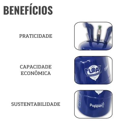 Imagem de Gás Hélio Easy Float Econômico 7 Litros - Até 25 Balões