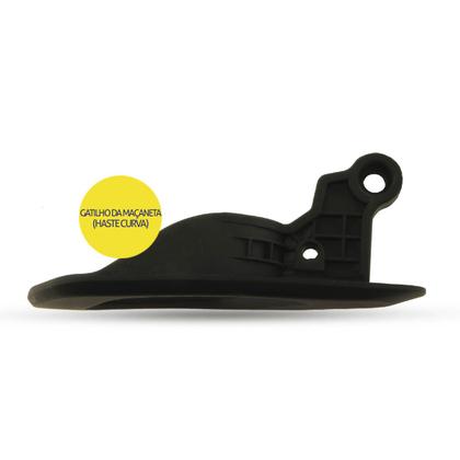 Imagem de Gatilho Maçaneta Interna da Porta Dianteira Traseira Preto Haste Curvada Renault Kwid 2016 2017 2018 2019 2020 2021