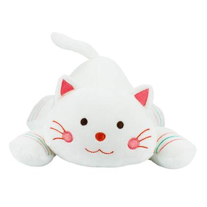 Imagem de Gato Branco Deitado 30cm Pelucia