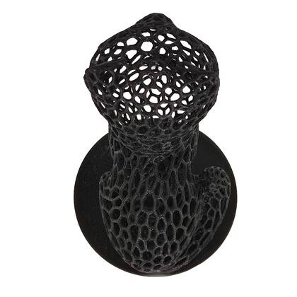 Imagem de Gato Sentado 18 cm Vazado 3D Enfeite Preto