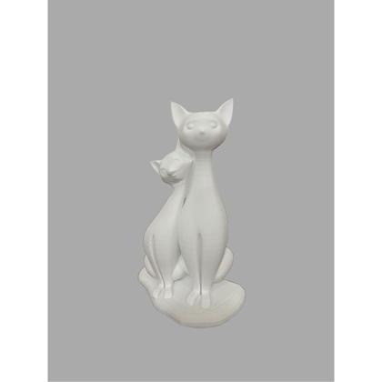 Imagem de Gatos sentados brancos 3D - 20 cm