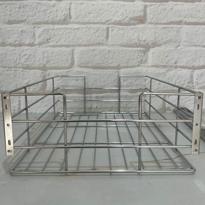 Imagem de Gaveta Aramada Deslizante 34,5cm com Corrediças Largas Fruteira Cozinha Cromada Dimec