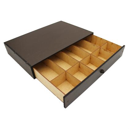 Imagem de Gaveta Organizadora Dinheiro MDF Pintado 10 Compartimentos Cédulas Moedas Comércio Uso Pessoal