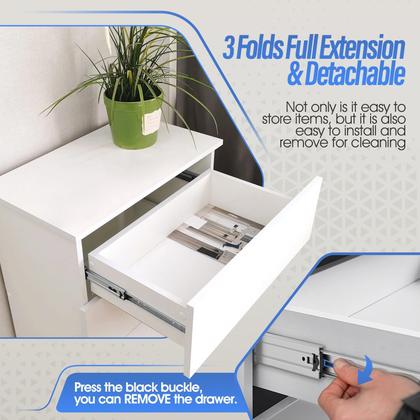 Imagem de Gaveta Slides, extensão completa BAIDICE, 100 libras, carga, 60 cm, prata