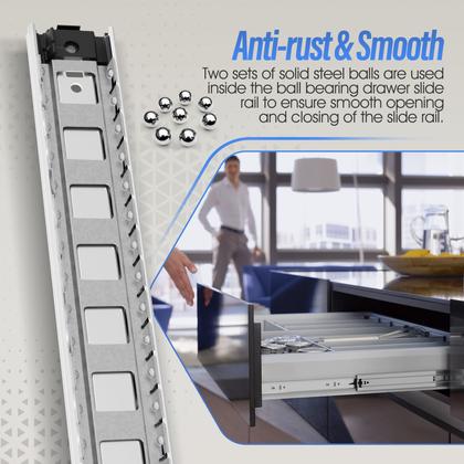 Imagem de Gaveta Slides, extensão completa BAIDICE, 100 libras, carga, 60 cm, prata