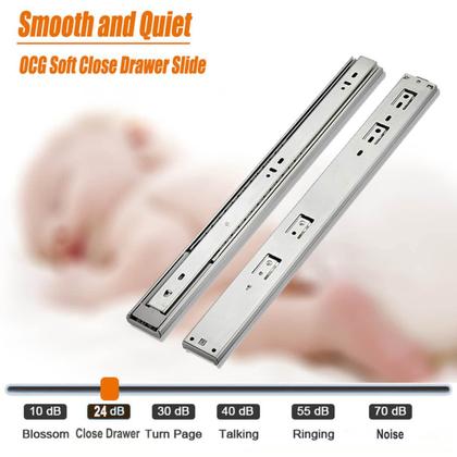 Imagem de Gaveta Slides OCG Soft Close 55 cm, extensão total, 5 pares