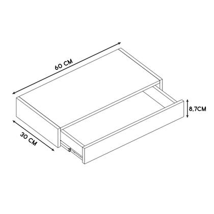 Imagem de Gaveta Suspensa Moderno Penteadeira Em Mdf Branco Trilho Telescópico Elegante