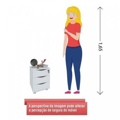 Imagem de Gaveteiro 3 Gavetas com Chave Face Home Office