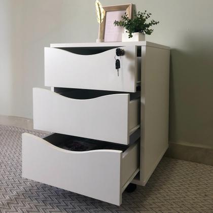 Imagem de Gaveteiro 3 Gavetas com Chave Face Home Office
