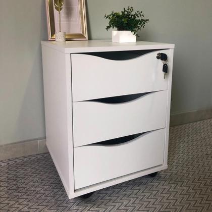 Imagem de Gaveteiro 3 Gavetas com Chave Face Home Office