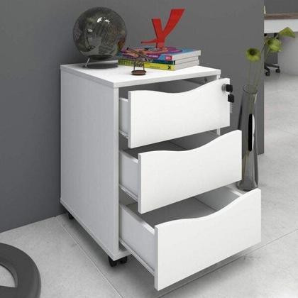 Imagem de Gaveteiro 3 Gavetas com Chave Face Home Office