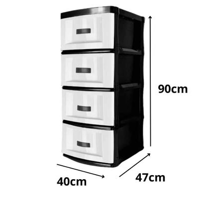 Imagem de Gaveteiro 4 Gavetas Com Rodízio Organizador Multiuso 90x48x40cm Grande Gavetão Reforçado Gress