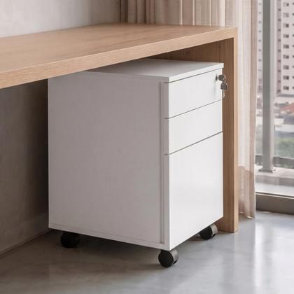 Imagem de Gaveteiro Arquivo 48,8x64,5cm com Chave e Rodízio ME4148 Branco