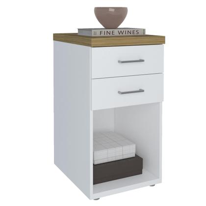 Imagem de Gaveteiro Com 2 Gavetas e 1 Nicho Artany Toq Cor Olmo com Branco