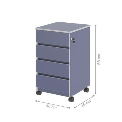Imagem de Gaveteiro com 4 Gavetas Chelsea Azul