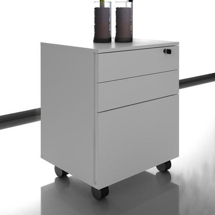 Imagem de Gaveteiro com Chave para Escritório Home Office ME4148 MDP Branco G69 - Gran Belo