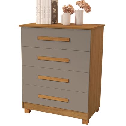 Imagem de Gaveteiro Comoda Cinza para Roupas 4 Gavetas Suiça Envio ja!