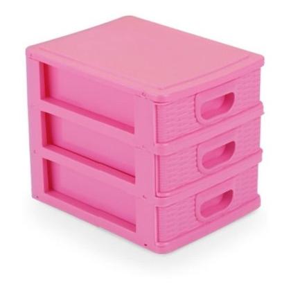 Imagem de Gaveteiro Compacto 15x13x14cm P/ Casa Mini Porta Tudo 3 Gaveta Organizador para Escritório ou Material de Costura