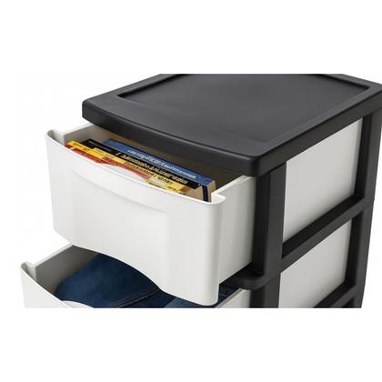 Imagem de Gaveteiro de Chão com 3 Gavetas Organizador Multiuso para Quarto Escritório e Cozinha