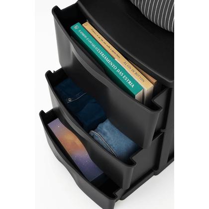 Imagem de Gaveteiro de Chão com 3 Gavetas Organizador Multiuso para Quarto Escritório e Cozinha