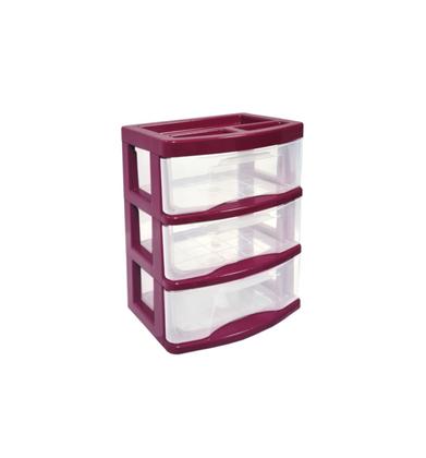Imagem de Gaveteiro De Mesa Organizador Colorido 3 Gavetas Transparentes Agraplast Cod.775